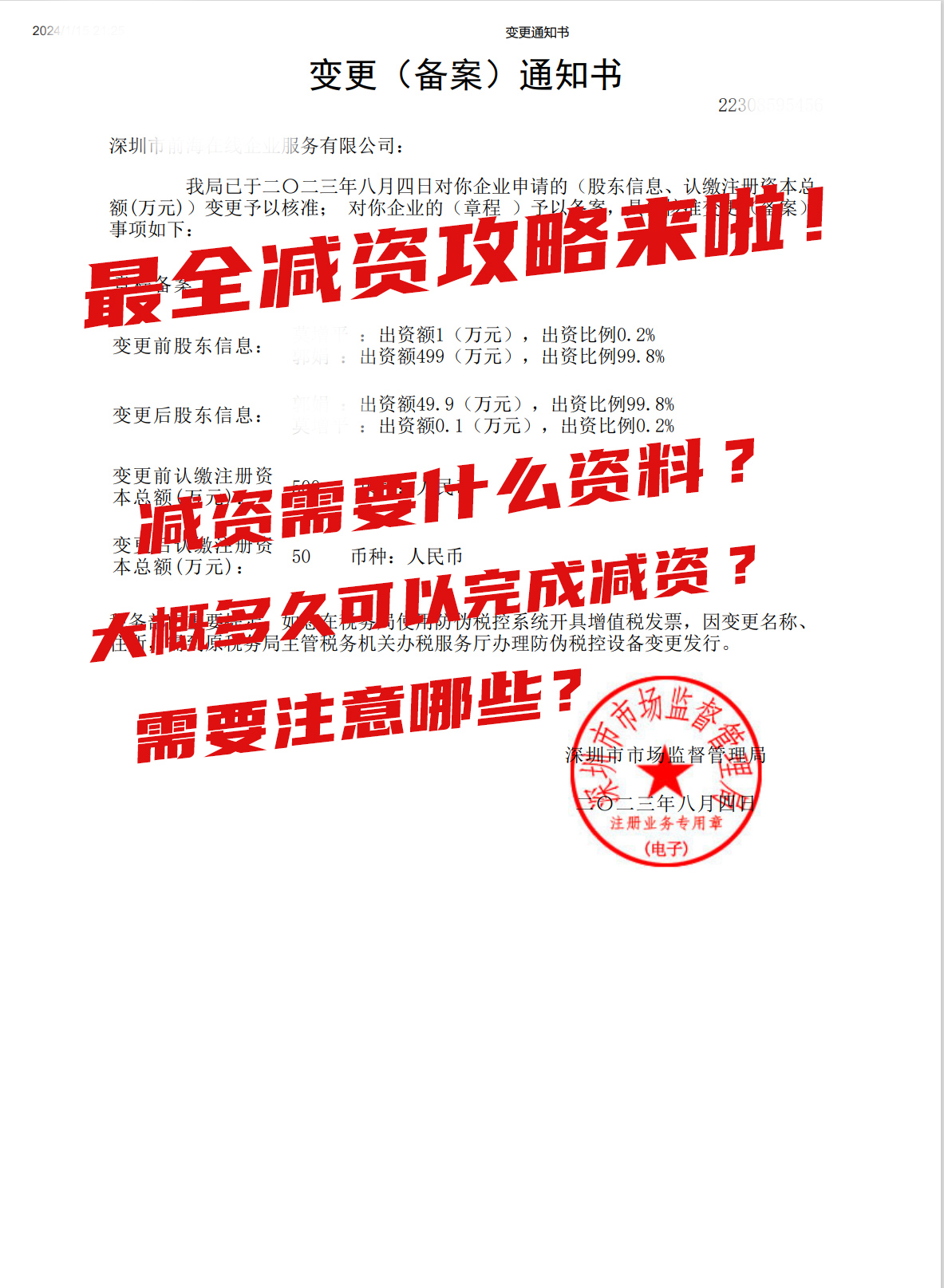 最全減資攻略來了!